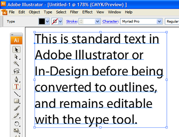Converting text to outlines - example 1