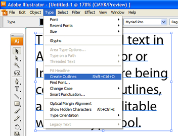 Converting text to outlines - example 2