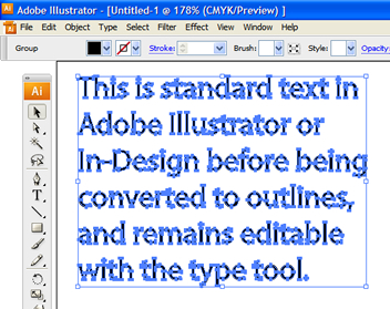 Converting text to outlines - example 3